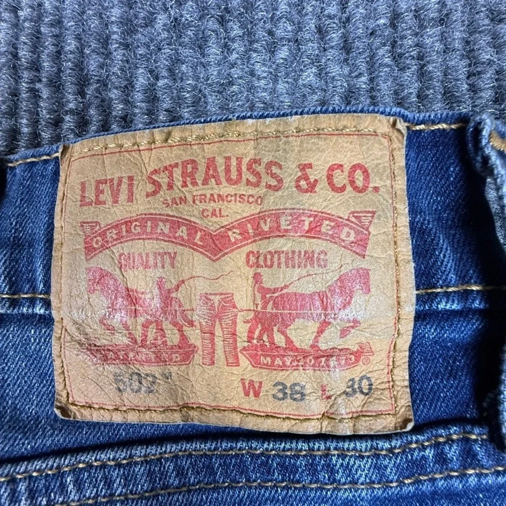 Levis 502 Regular Taper Jeans Mens 38x30 Tanager Wash Blue Stretch 29507-0003